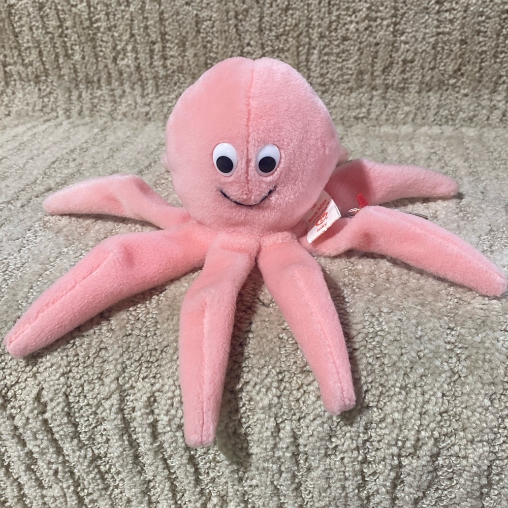 Ty Beanie Baby Inky style 4028. Pink octopus.